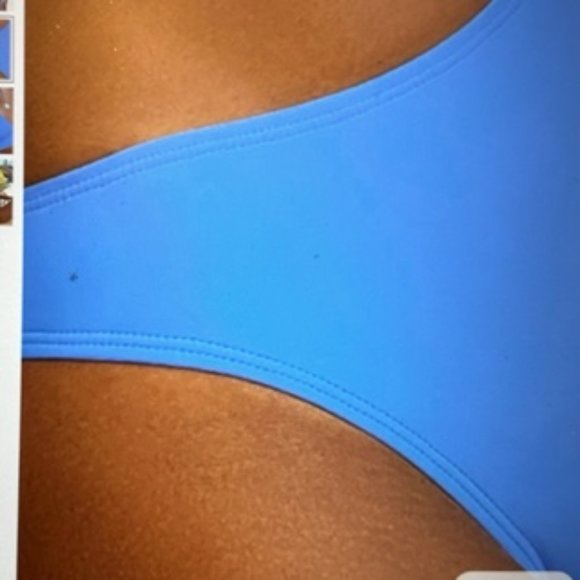 Brand New Plain V Neck Bikini Swimsuit Blue L 8/12 - Picture 3 of 4